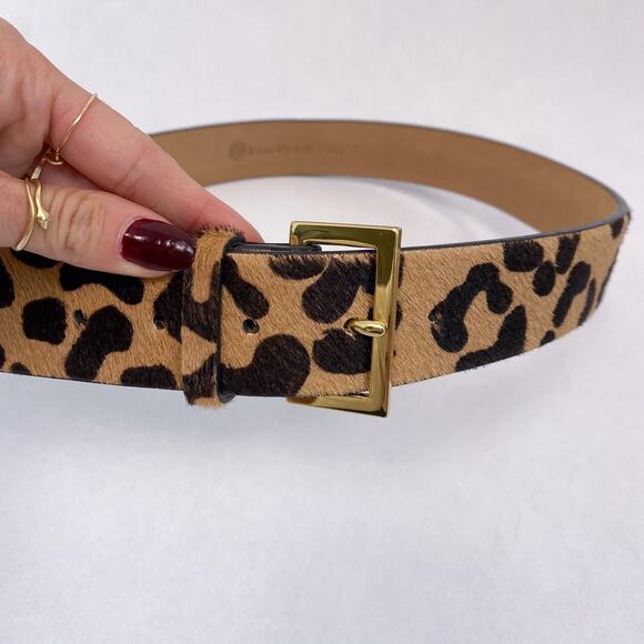 B-Low The Belt Calf Hair Leather Leopard Gold Belt Medium - Picture 2 of 3